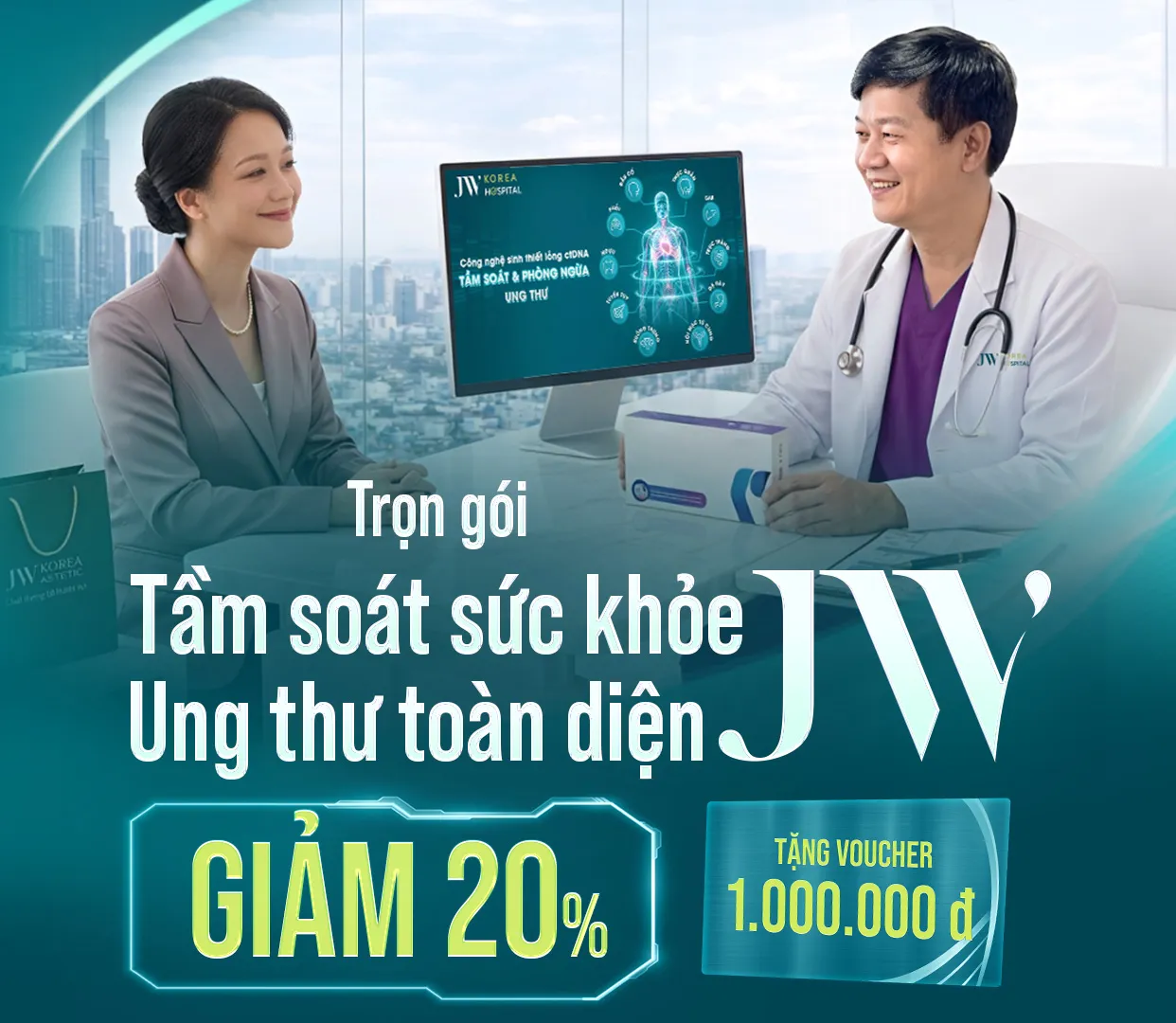 Hình ảnh banner gói tầm soát sức khỏe toàn diện tại Bệnh viện JW