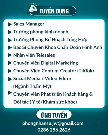 Banner tuyển dụng các vị trí hấp dẫn tại Bệnh viện JW