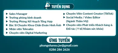 Banner tuyển dụng các vị trí hấp dẫn tại Bệnh viện JW