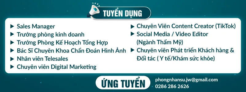 Banner tuyển dụng các vị trí hấp dẫn tại Bệnh viện JW