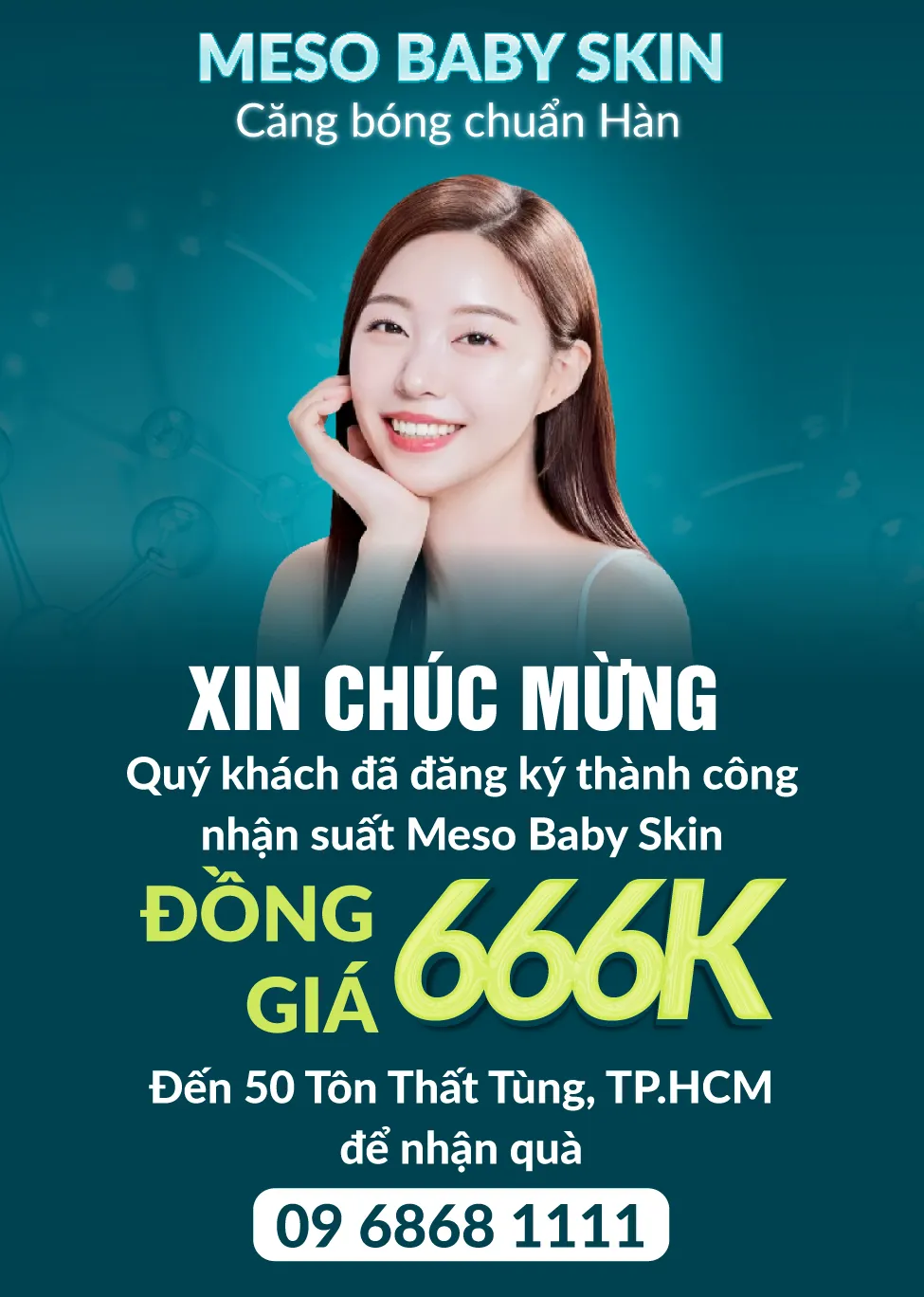 Banner đăng ký thành công Meso Baby Skin - Mobile