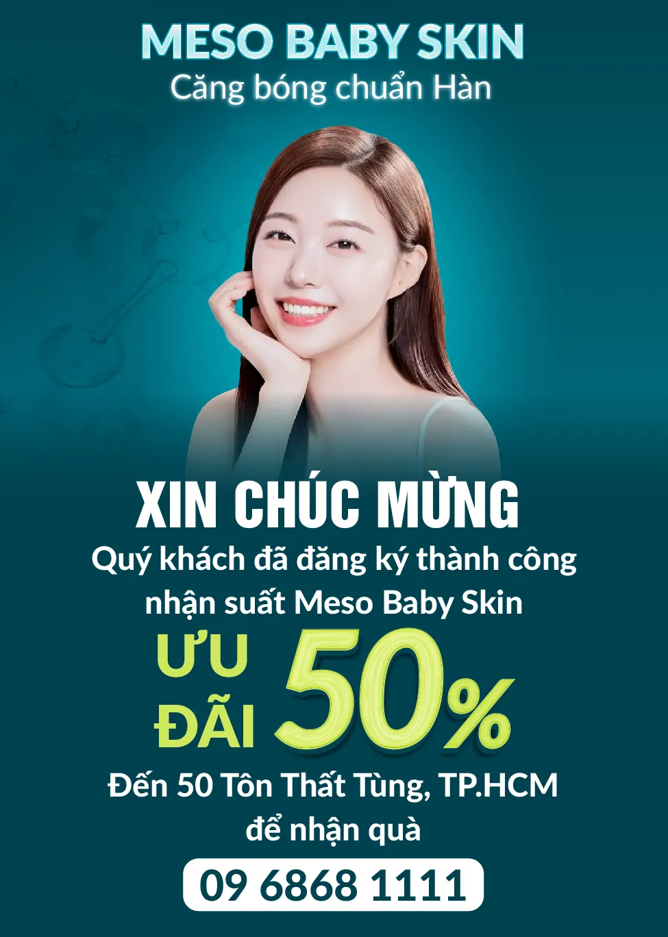 Banner đăng ký thành công Meso Baby Skin - Mobile