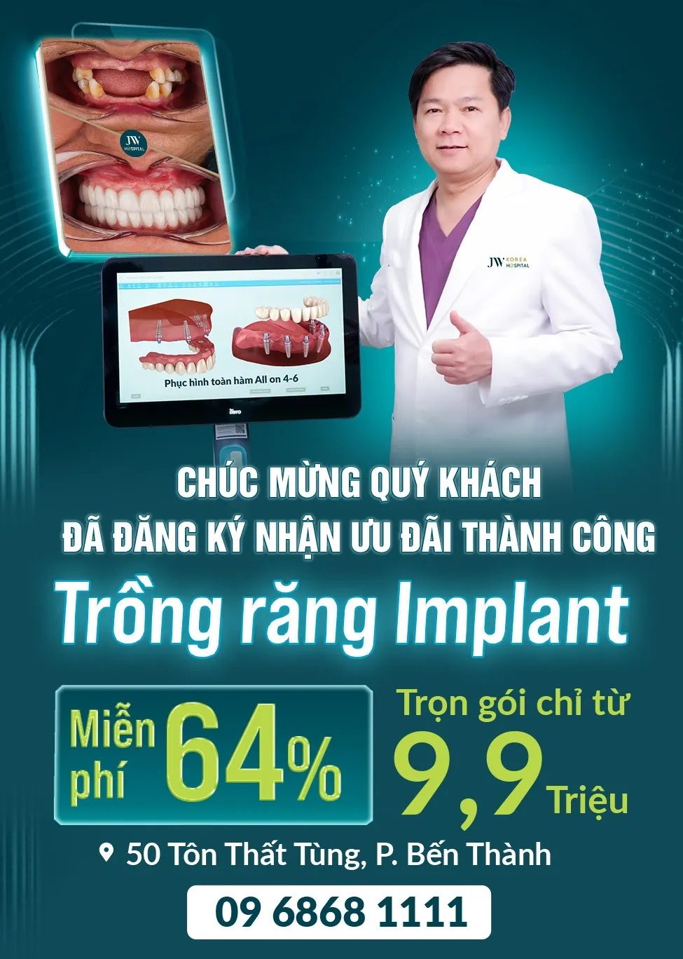 Banner đăng ký thành công Trồng răng Implant 2026 - Mobile