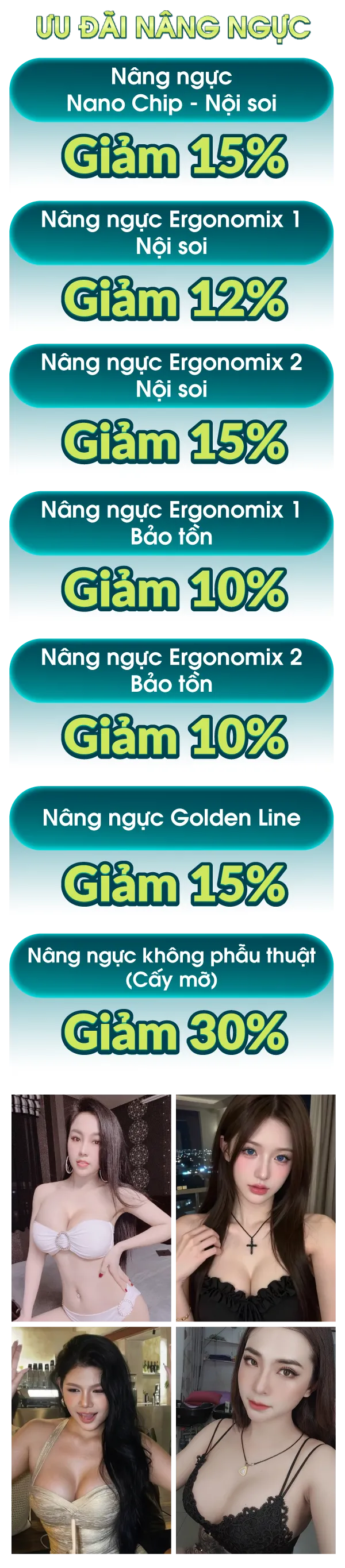 Hình ảnh danh sách voucher ưu đãi sinh nhật 26 năm của Bệnh viện JW