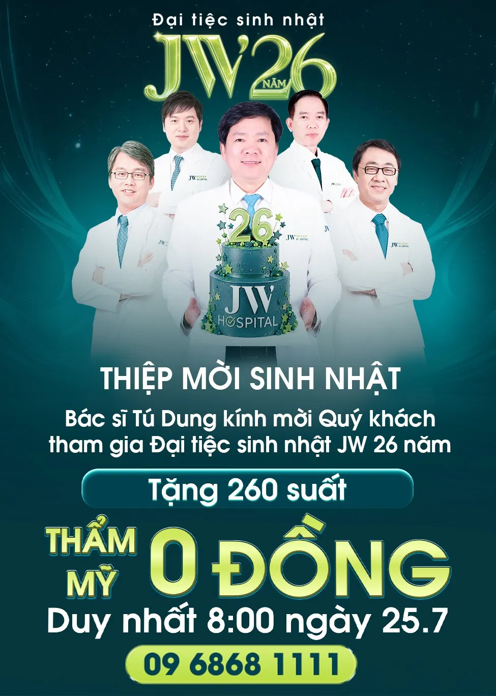 Thư mời cám ơn khách hàng đăng ký sự kiện sinh nhật Bệnh viện JW 26 năm