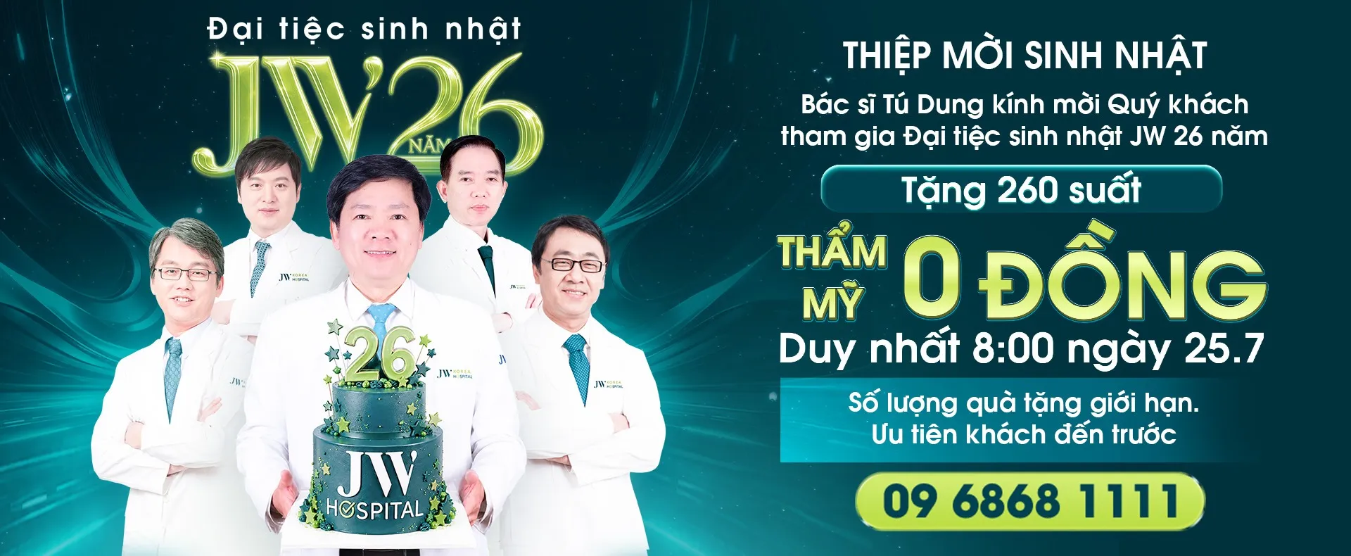 Thư mời cám ơn khách hàng đăng ký sự kiện sinh nhật Bệnh viện JW 26 năm