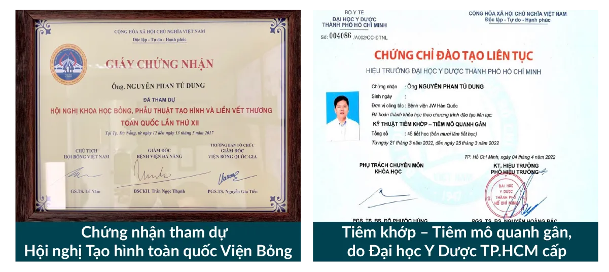 Hình ảnh bằng khen Bệnh viện JW Hàn Quốc