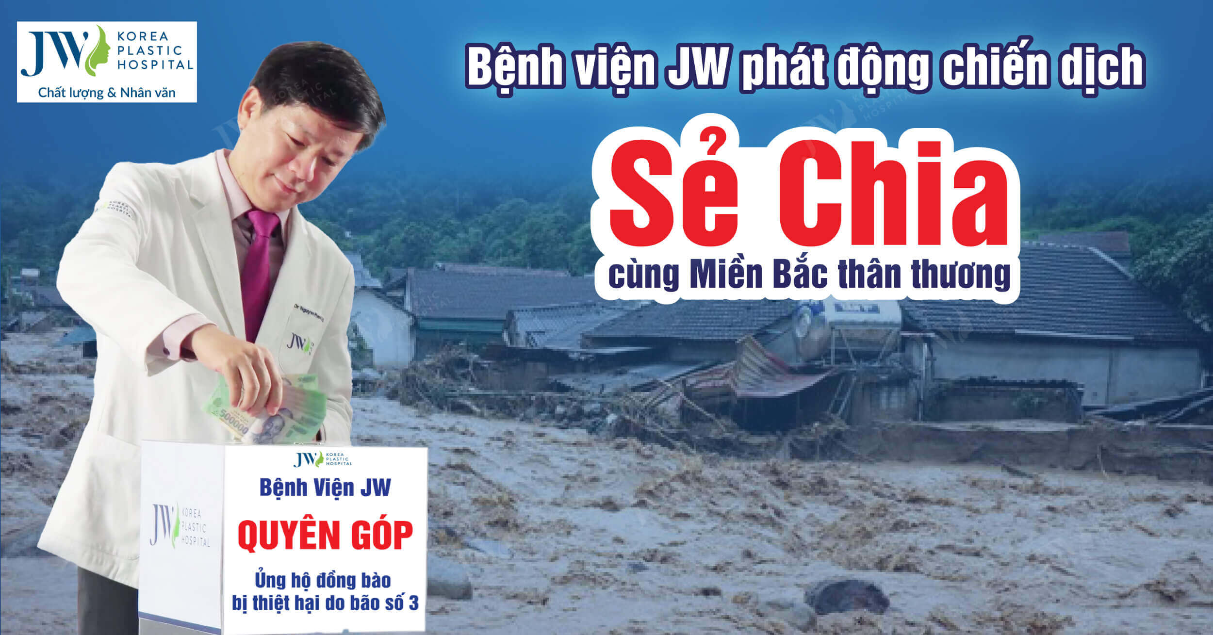 Bệnh viện JW quyên góp sẻ chia cùng miền Bắc thân thương