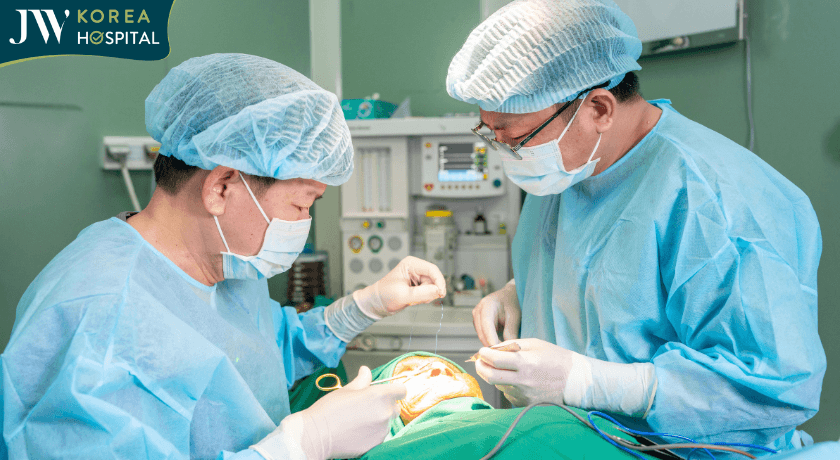 bác sĩ tú dung và ekip hỗ trợ phẫu thuật cắt khối u cho cụ bà