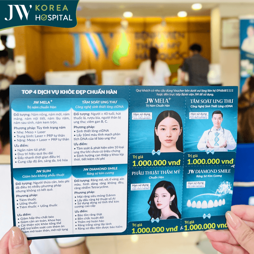 4 voucher cực xịn Bệnh viện JW dành tặng đến khách hàng