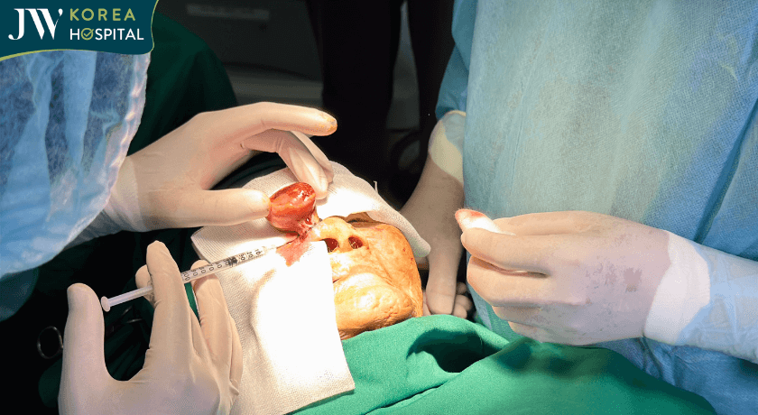 tiến hành phẫu thuật cắt khối u