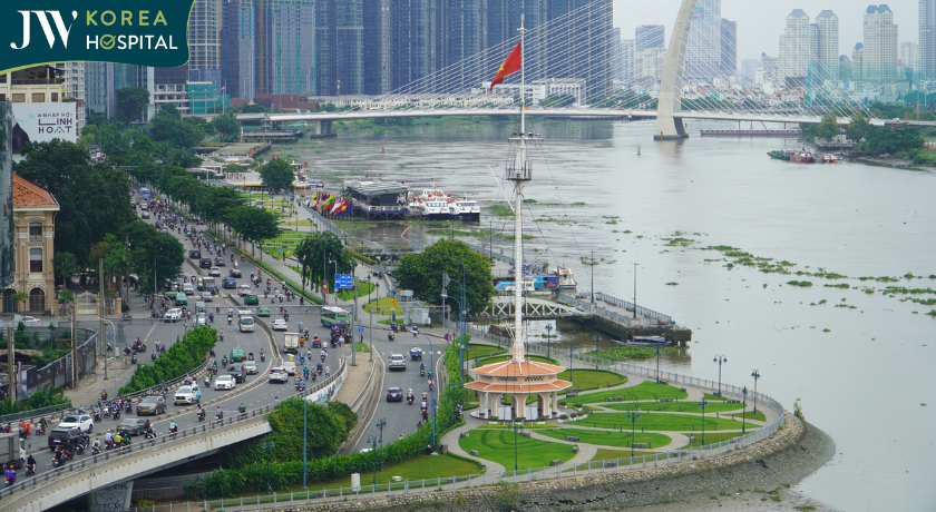 toàn cảnh công viên bờ sông