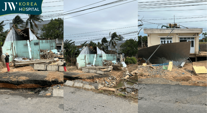 những căn nhà tốc nốc thiệt hại nặng nề sau thiên tai