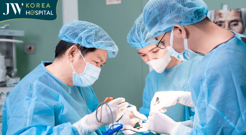 ekip bác sĩ bệnh viện jw phẫu thuật cắt khối u cho cụ bà