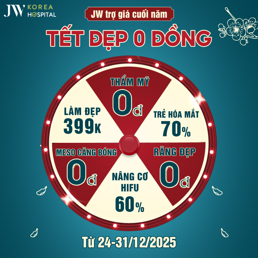 Khách hàng đến làm đẹp tại Bệnh viện JW được tham gia vòng xoay may mắn