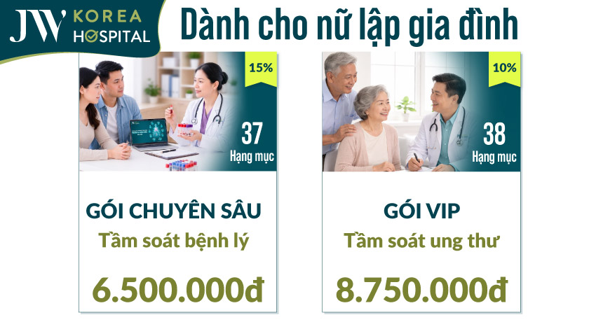 Bảng giá tầm soát sức khoẻ cho phụ nữ đã lập gia đình