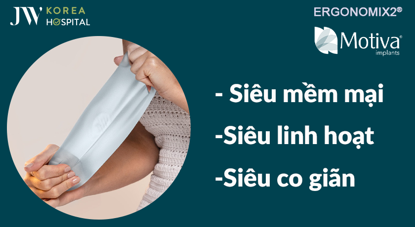 3 đặc tính siêu mềm mại, siêu linh hoạt, siêu co giãn chỉ có ở túi ngực Ergonomix 2 
