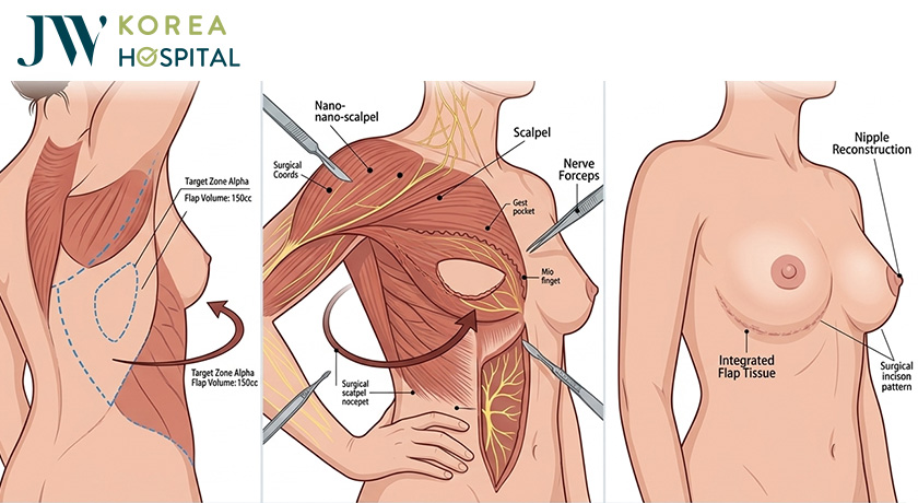 Nâng ngực bằng phương pháp chuyển vạt cơ lưng tại bệnh viện JW 