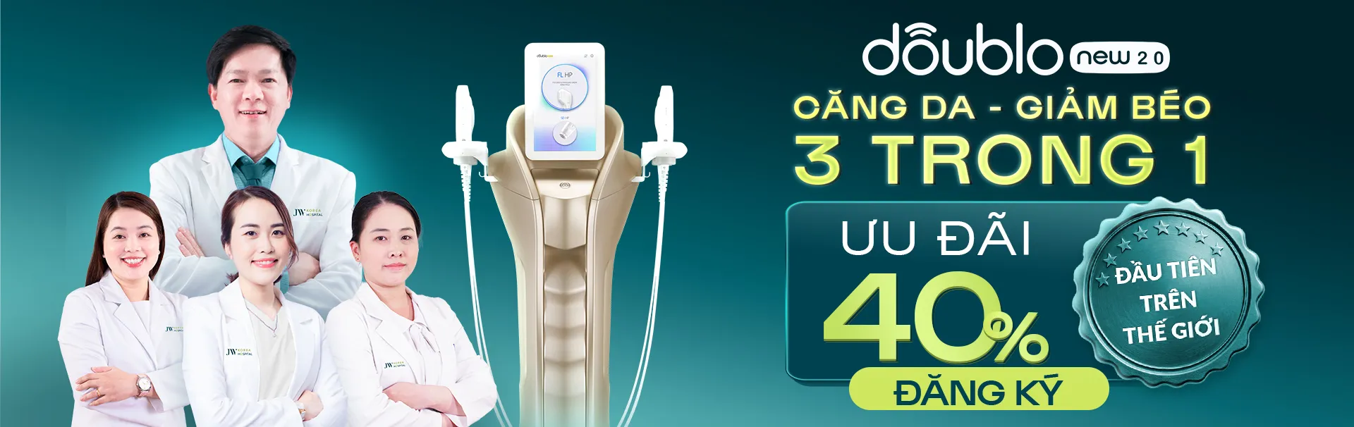 Ưu đãi 40% doublo căng da giảm béo 3 trong 1