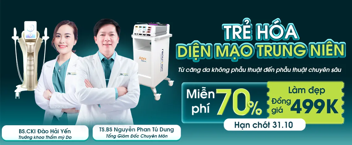 Banner khuyến mãi thẩm mỹ mới nhất từ bệnh viện JW