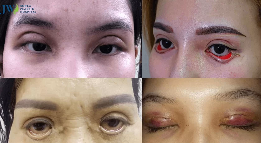 cắt mí mắt tệ hại, biến chứng